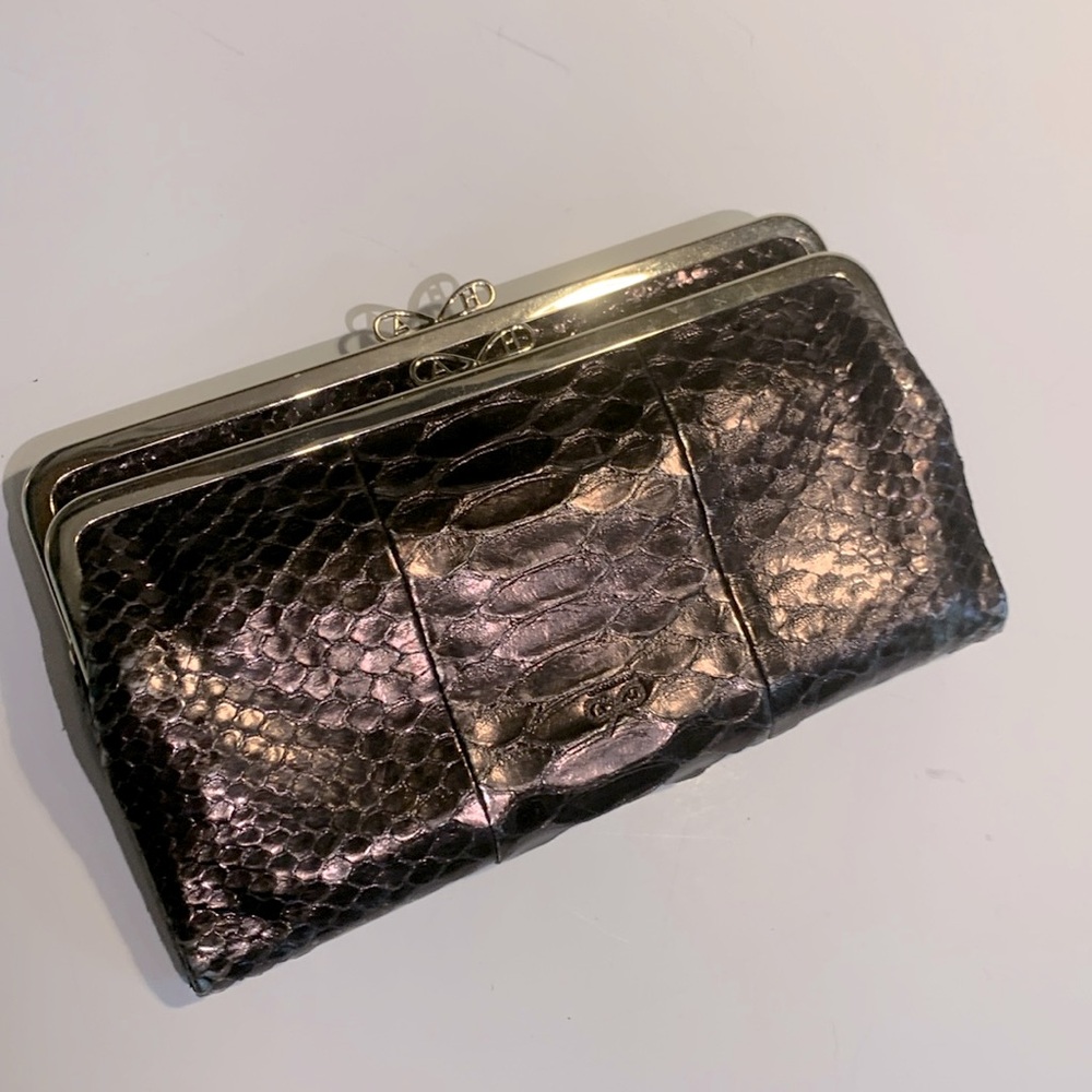 Anya Hindmarch London snake skin clutch purse